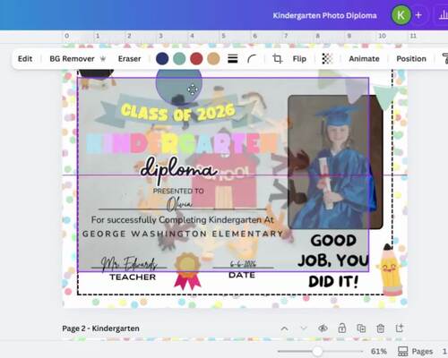 Editable Kindergarten Diploma Template - Customizable Graduation ...