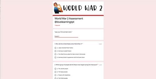 World War 2 Test with Google Forms™ by Love Learning | TPT