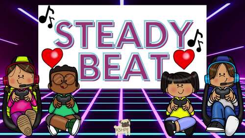 Preview of Rhythm Play Along Video Game Theme, Music Flash Cards, Steady Beat Percussion