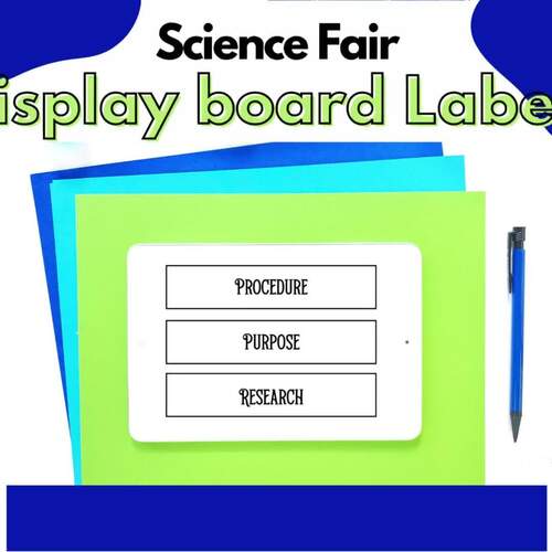 Science Fair Display Board Labels, Science Fair Project labels TPT