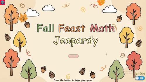 Fall Feast Math Jeopardy Game | Grade 2 Thanksgiving Math Review