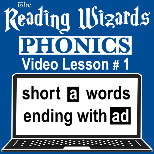 Preview of Phonics Video/Easel Lesson - Short A Words Ending With AD - Reading Wizards #1