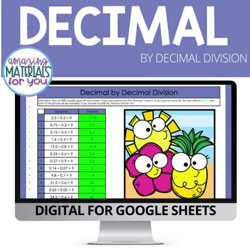 Decimal By Decimal Division Google™ Sheets TPT