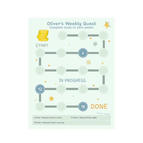 Editable Reward Chart | Kids Routine & Behavior Chart for Home and ...
