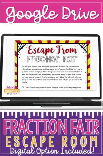 Fraction Escape Room Activity | Print & Digital by Ashleigh | TPT