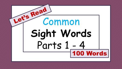Preview of Common Sight Words Parts 1-4 - Video