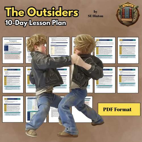 THE OUTSIDERS by SE Hinton - PDF 10 Day Lesson Plan Novel Study | TPT