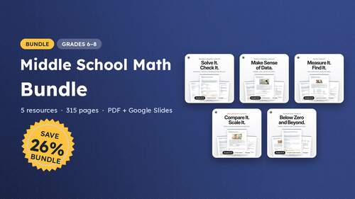 Middle School Math BUNDLE | Equations, Statistics, Geometry, Ratios ...