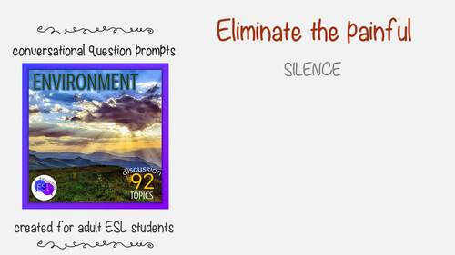 Environment ADULT ESL Discussion Topics