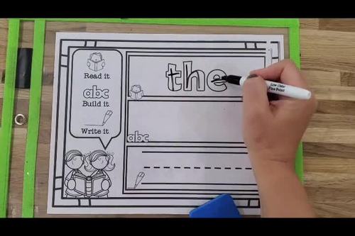 SIGHT WORD Read it, Build it and Write it mats [ COLOR OR BW] Pre ...