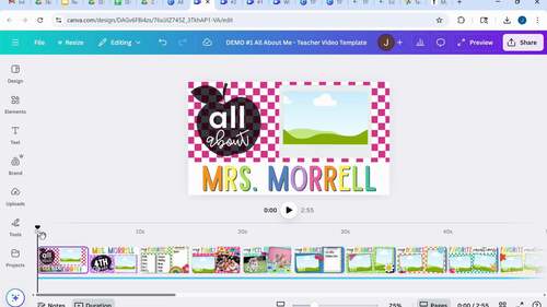 All About Me Teacher Template Editable Video Slideshow Back to School ...