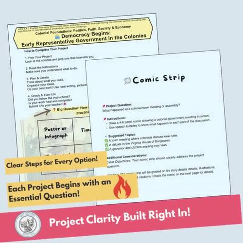 HSS 5.4.7 PBL Choice Board- Colonial Democracy & Rights by Ms Koven ...