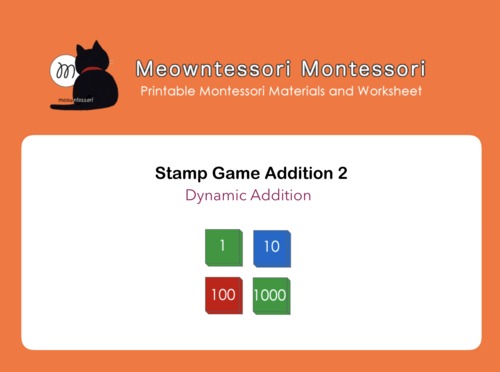 Preview of Montessori Stamp Game Dynamic Addition Tutorial