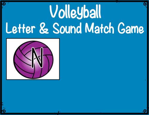 Volleyball Themed Upper & Lowercase Letter & Sound Match Game | TPT