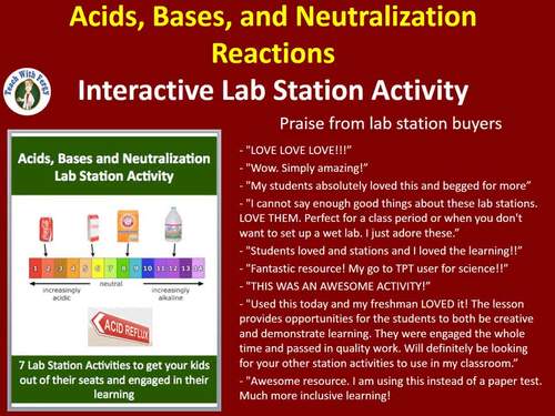 Acids Bases And Neutralization Reactions 7 Engaging Lab Station Activities