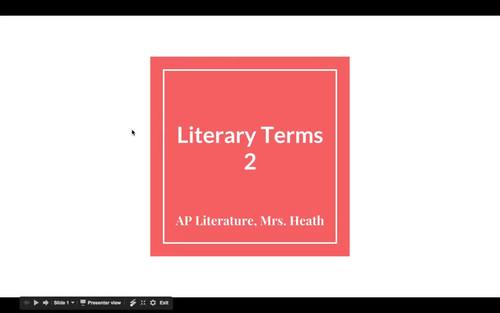 Preview of AP Literary Terms 2