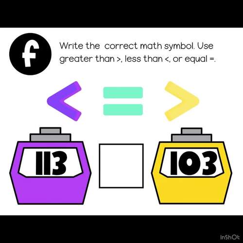 Comparing Numbers Winter Math Task Cards for 1st Grade {Numbers to 120}