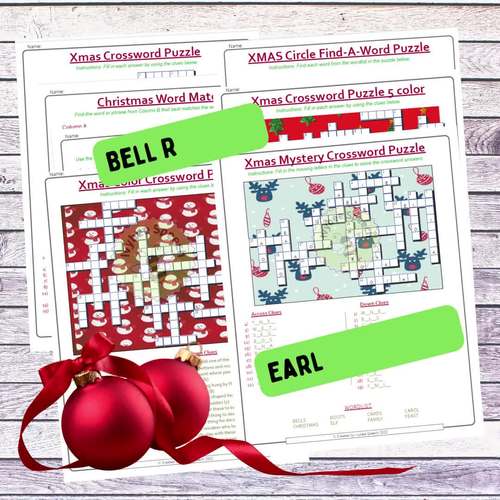 Christmas Word Puzzles Vocabulary Activity by Ivybee Speech  TPT