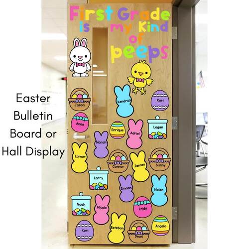 Easter Name Door Display Spring Bulletin Board Editable by I Love 1st Grade