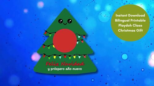 Bilingual Playdoh Class Party Favor, Christmas Gift From Teacher, Feliz ...