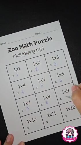Multiplication 1–12 Math Puzzle | Zoo Animal Multiplication Game | 2nd ...