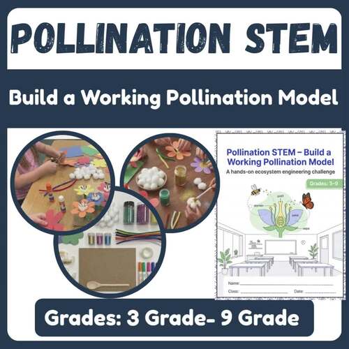 Pollination STEM Build a Working Pollination Model & Engineering For 3-9 Grades