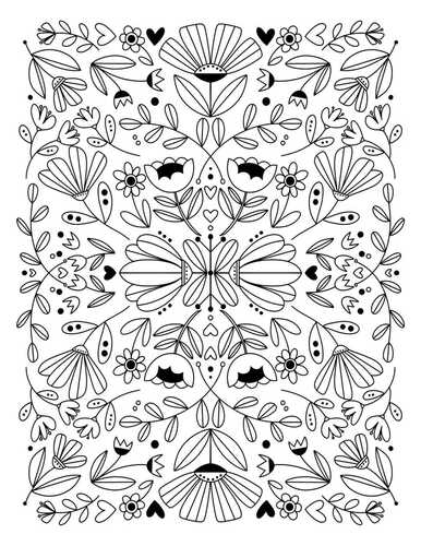 50 Botanical Themed Printable Coloring Book | Floral Illustrations