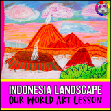 Indonesia Art Project, Java Volcano Landscape Art Lesson A