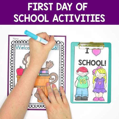 Back to School Activities for the First Day of Kindergarten and First Grade