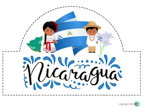 HISPANIC HERITAGE NICARAGUA HATS | COLOR CUT AND PASTE HAT ACTIVITY ...