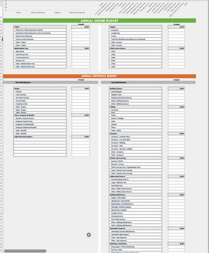 Daycare Budget Template by Admin 4 You TPT