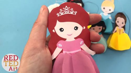 9x 3d Princess Paper Dolls Christmas Ornaments By Red Ted Art Tpt