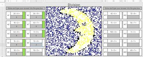 Digital Math Pixel Art Mystery Picture 3rd Grade Fluency Division Mix ...