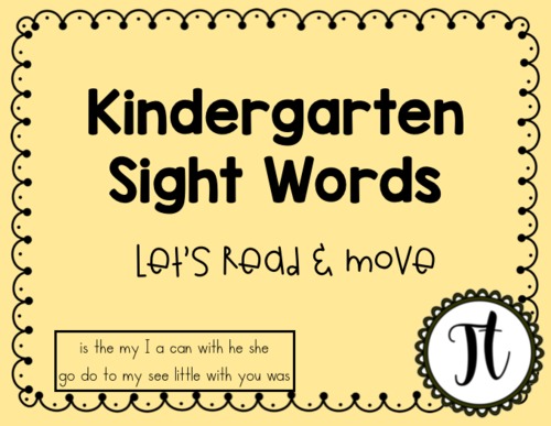 Preview of Kindergarten Sight Word Fluency Brain Break