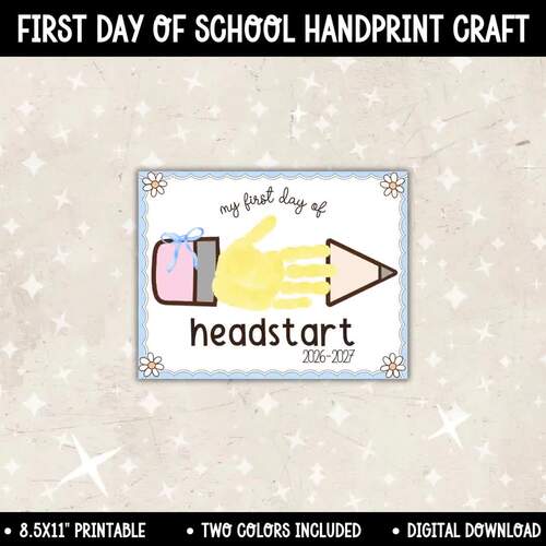2026 Back to School Pencil Daisy Handprint Craft, First Day of ...