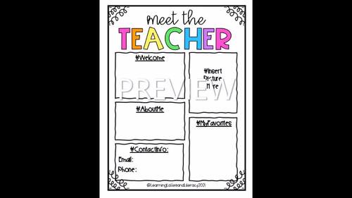 Meet the Teacher Templates Back to School Open House Beginning of ...