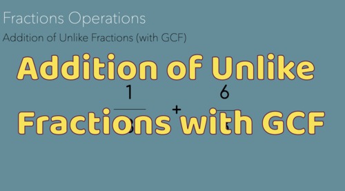 Preview of Montessori Addition of Unlike Fractions (with GCF) Presentation