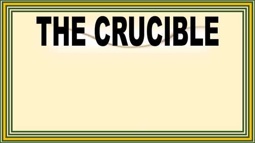 Why I Wrote “The Crucible”
