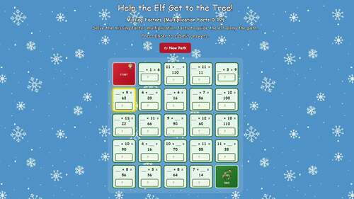 Help the Elf Get to the Tree! | Missing Factors 0-12 | Digital Math ...