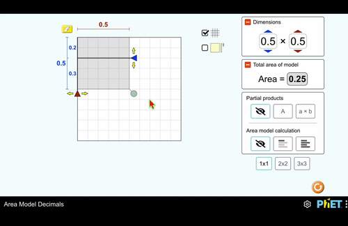 Decimal Multiplication Using Area Models – PhET Simulation Worksheet