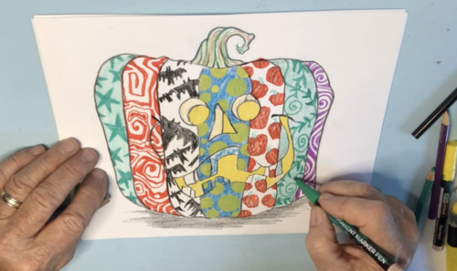 Preview of Halloween Patchwork Pumpkin