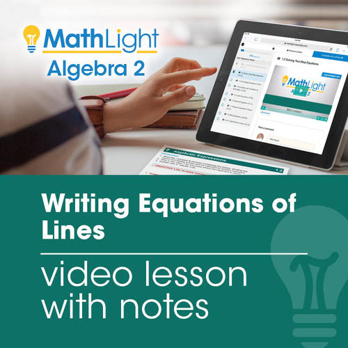 Preview of Writing Equations of Lines Video Lesson w/ Notes