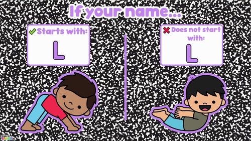 Yoga Name Game Name Practice Back to School Name Activities Letters ...