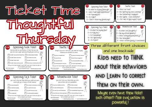 Ticket Behavior for Self-Reflection and Teaching Responsibility for Actions