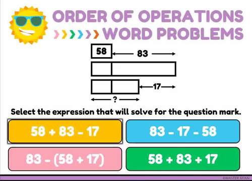 Word Problems For Order Of Operations by Master Xuan | TpT