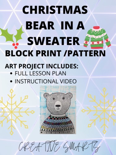 Preview of Christmas Art Bear in a Sweater