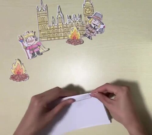 Guy Fawkes Bonfire Night 3D Paper Pop-Up Scene Coloring & Craft ...