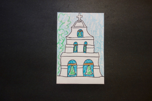 Preview of Let's Draw Mission San Diego Bells!