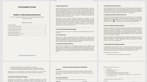 Attachment Theory Therapy Workbook Secure Anxious Avoidant Style Inner ...