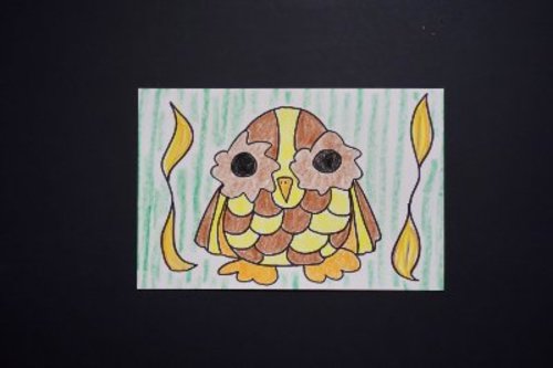 Preview of Let's Draw a Baby Owl for Fall / Autumn!
